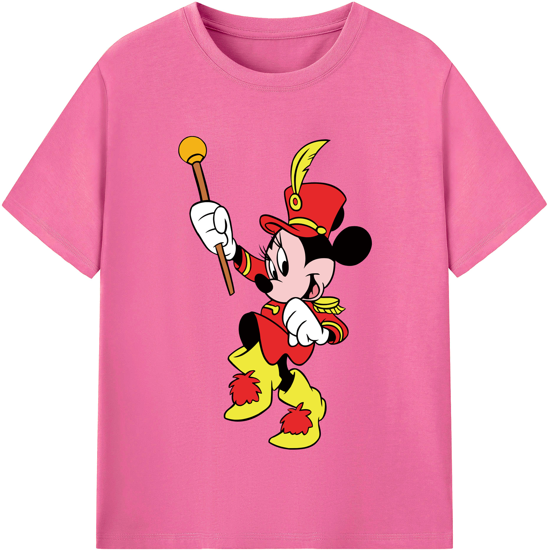（画像用） ミッキーマウス Mickey Mouse レディースカジュアルプリントTシャツ（綿100％）